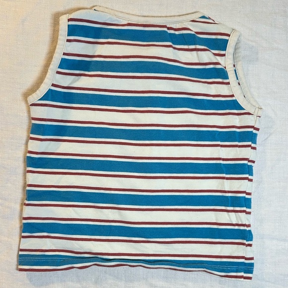 Boys Blue Striped Cotton Matching Summer Set Size 4-5 Little Organic Cotton - Picture 3 of 9